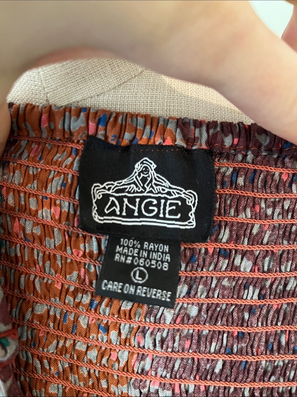 Angie colorful sundress midi button front L - Picture 2 of 9